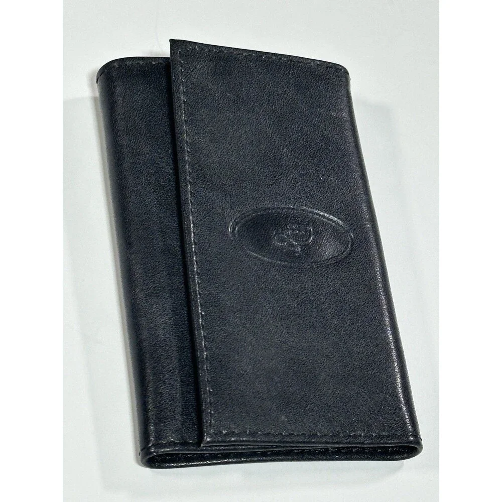 Vintage Christian Dior Genuine Key Case Leather Holder Black Color Designer 90s